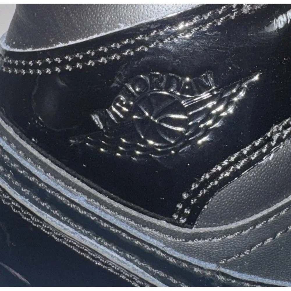 Air Jordan 1 Size 5.5Y Mid SE 'Space Jam'  Sneakers Glossy Patent Leather Casual